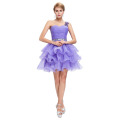 Grace Karin Ladies Beaded One Shoulder Sweetheart Organza Short Lilac Cocktail Dress CL4589-6